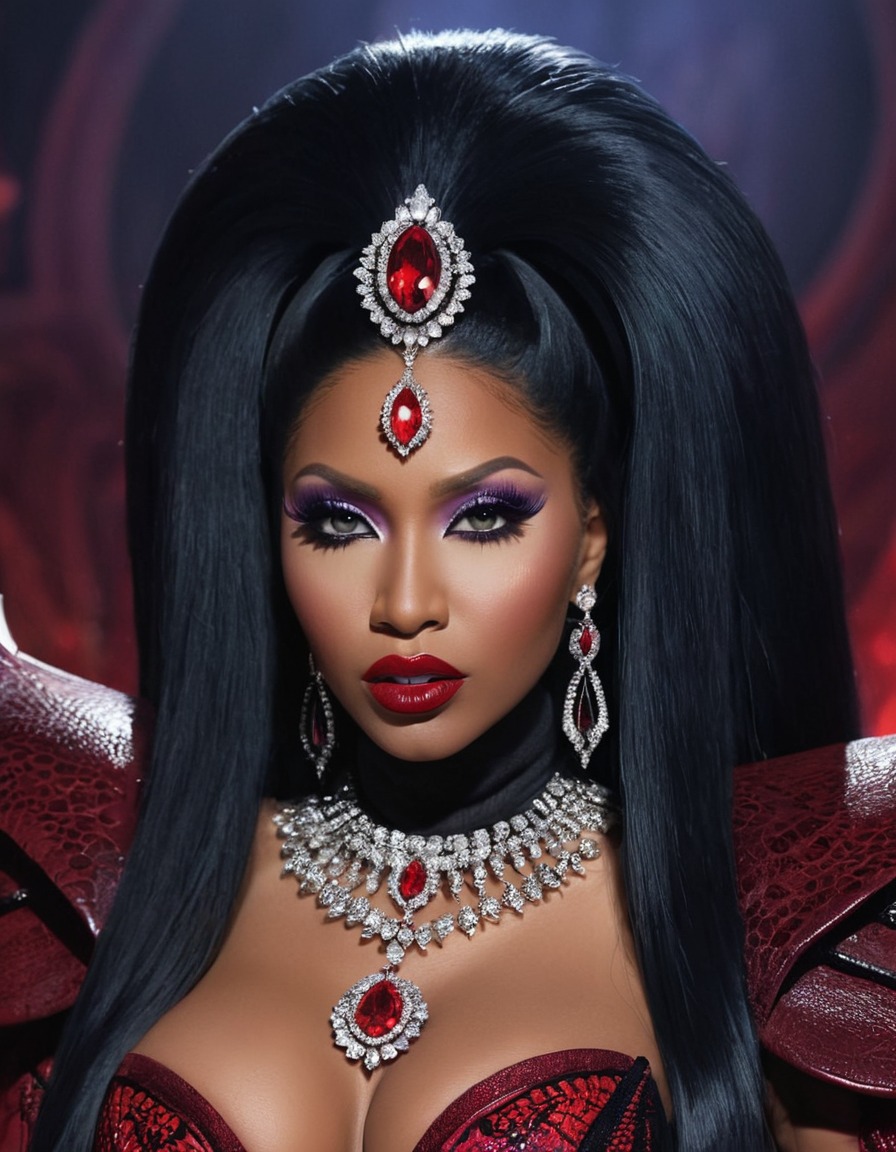 nicki minaj, vampire, queen, makeup, fashion, extravagant, menacing