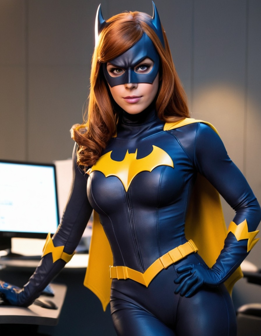 batgirl, dc comics, superhero, office worker, secret identity, crime-fighter, workplace