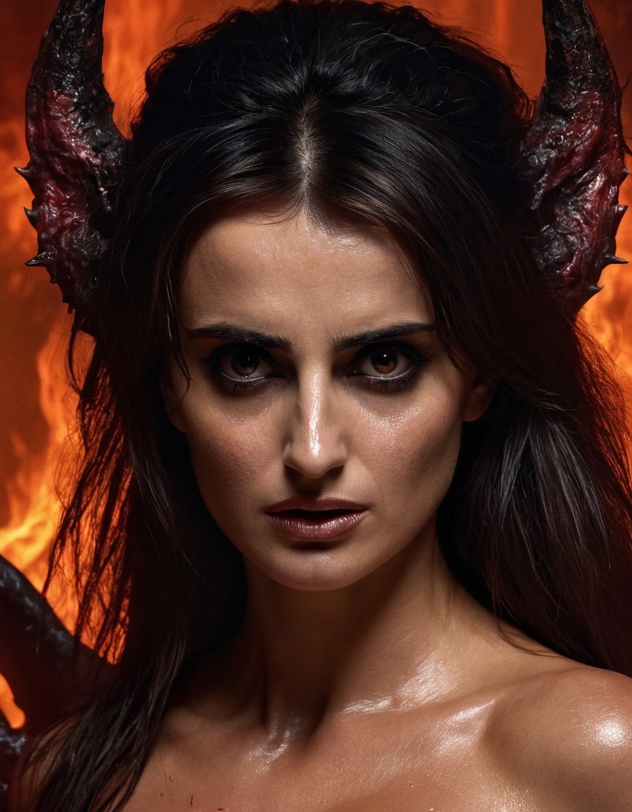 penélope cruz, demon, hell, spanish actress, horror, supernatural