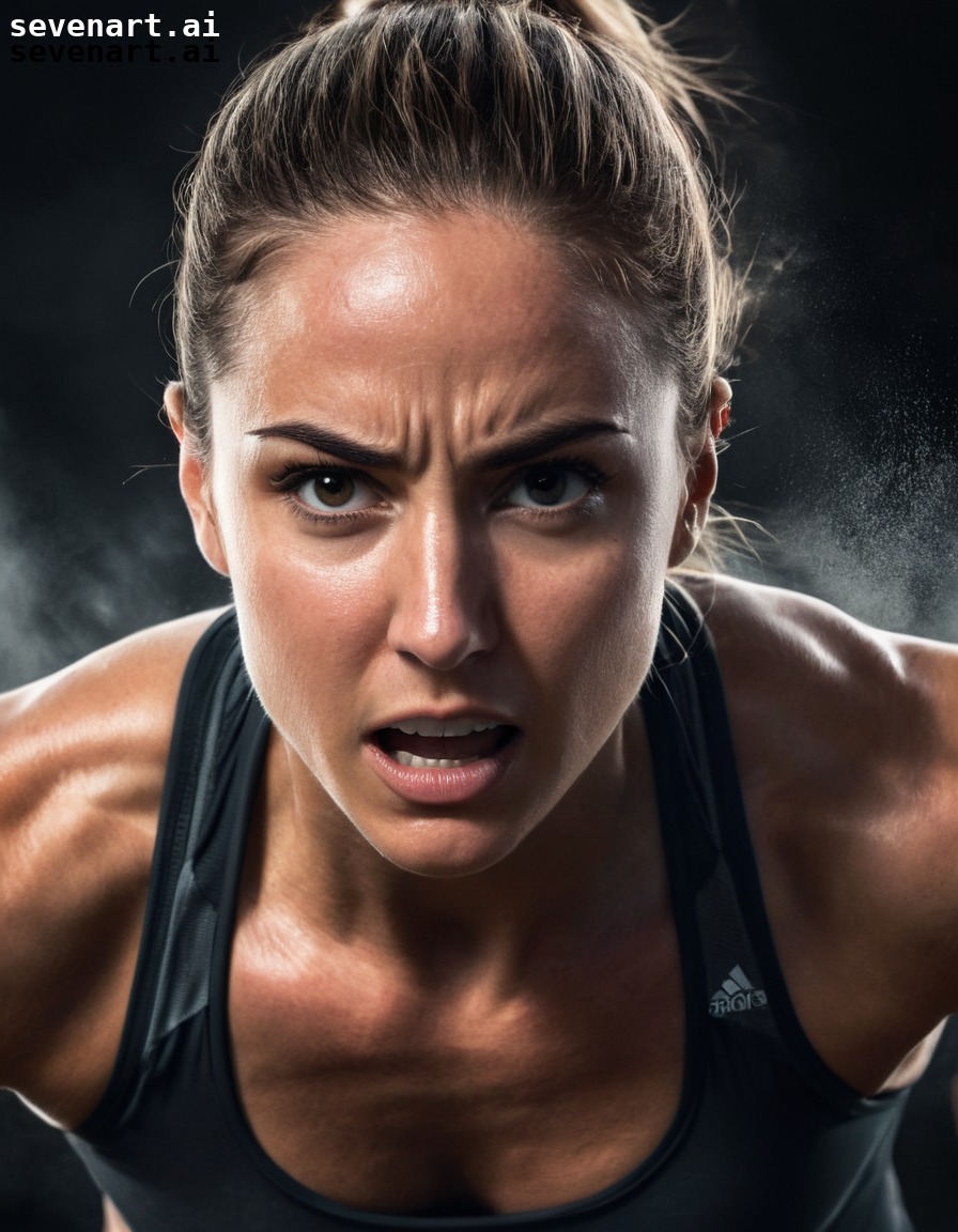 determination, female athlete, high-intensity workout, focus, strength, woman sport, sport