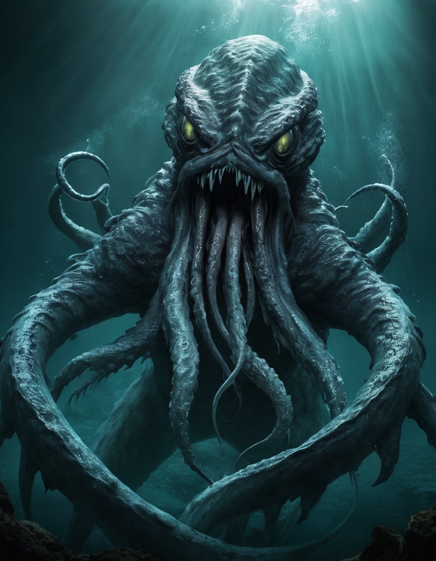 mythical creature, sea monster, legendary beast, nautical folklore, epic monster, norwegian folklore