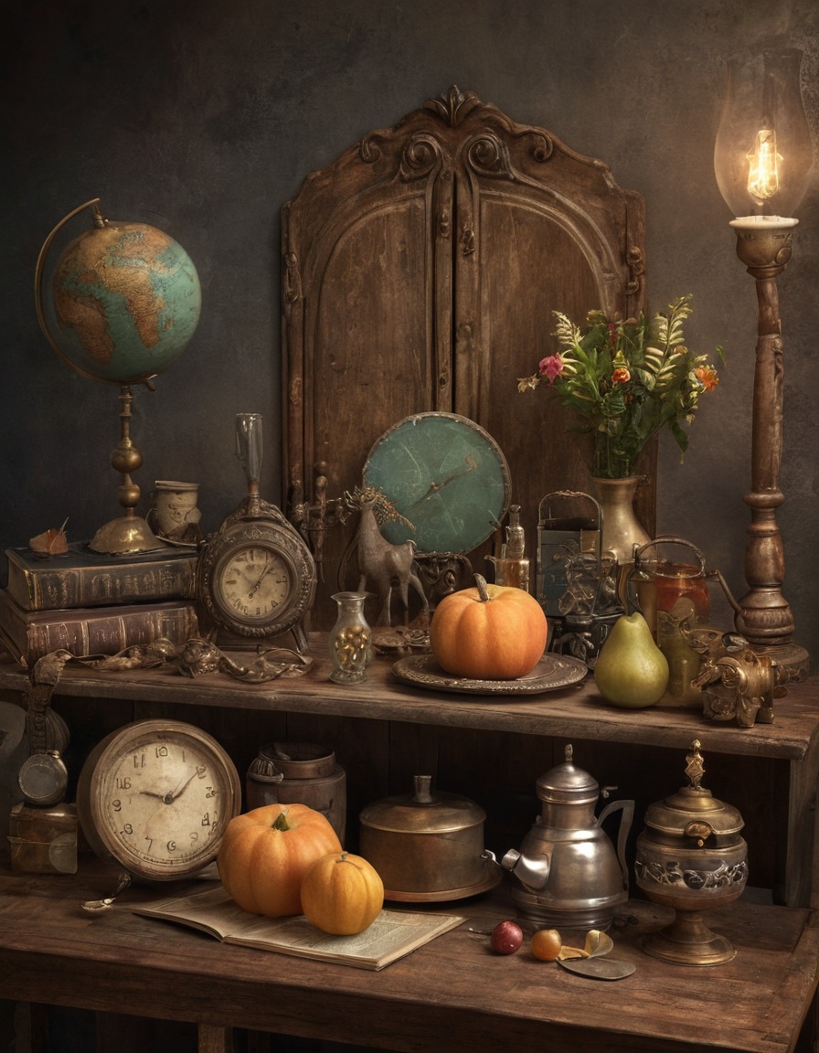 vintage, still life, composition, objects