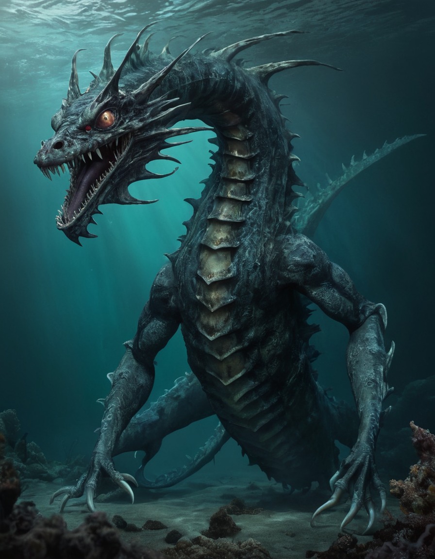 sea monster, mythical creature, legendary beast, dragon, sea, mythology