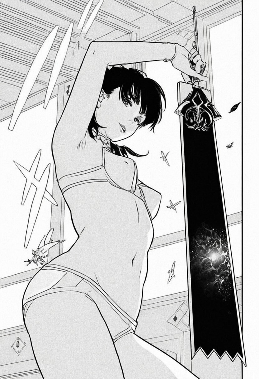 asa mitaka, chainsaw man, art, manga, black and white, sexy, anime