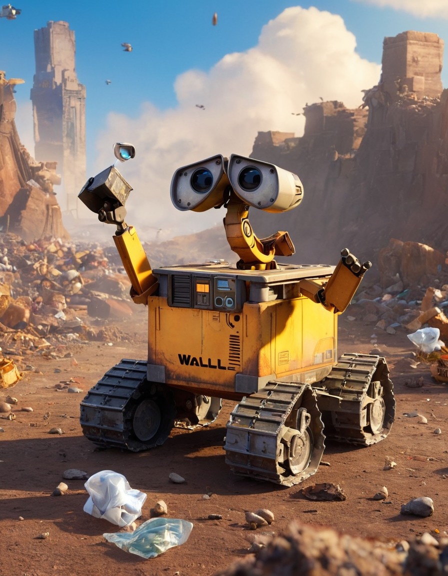 wall-e, trash, earth, environment, recycling, robots, games, movies