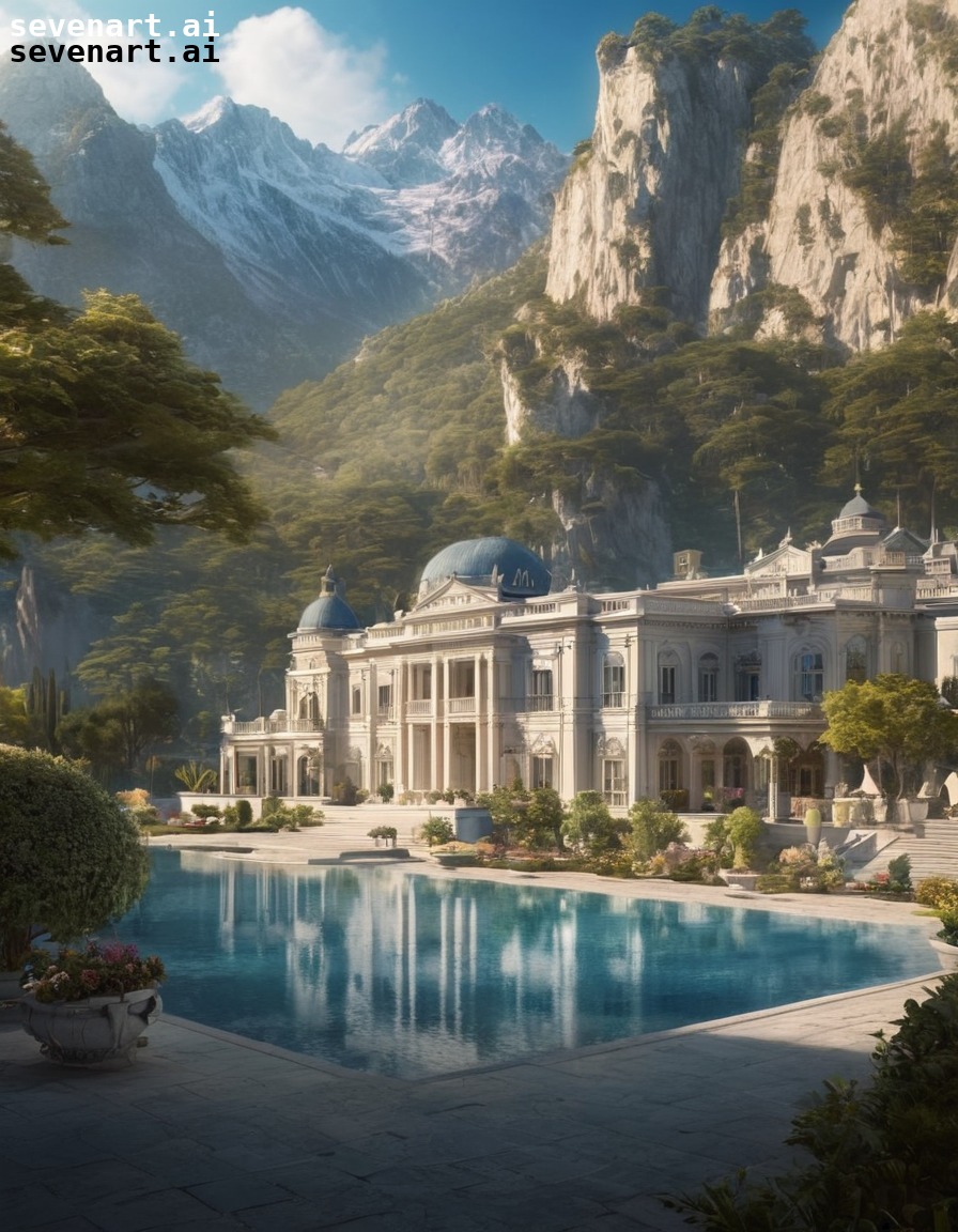 luxury, estate, mountains, architecture, grandeur