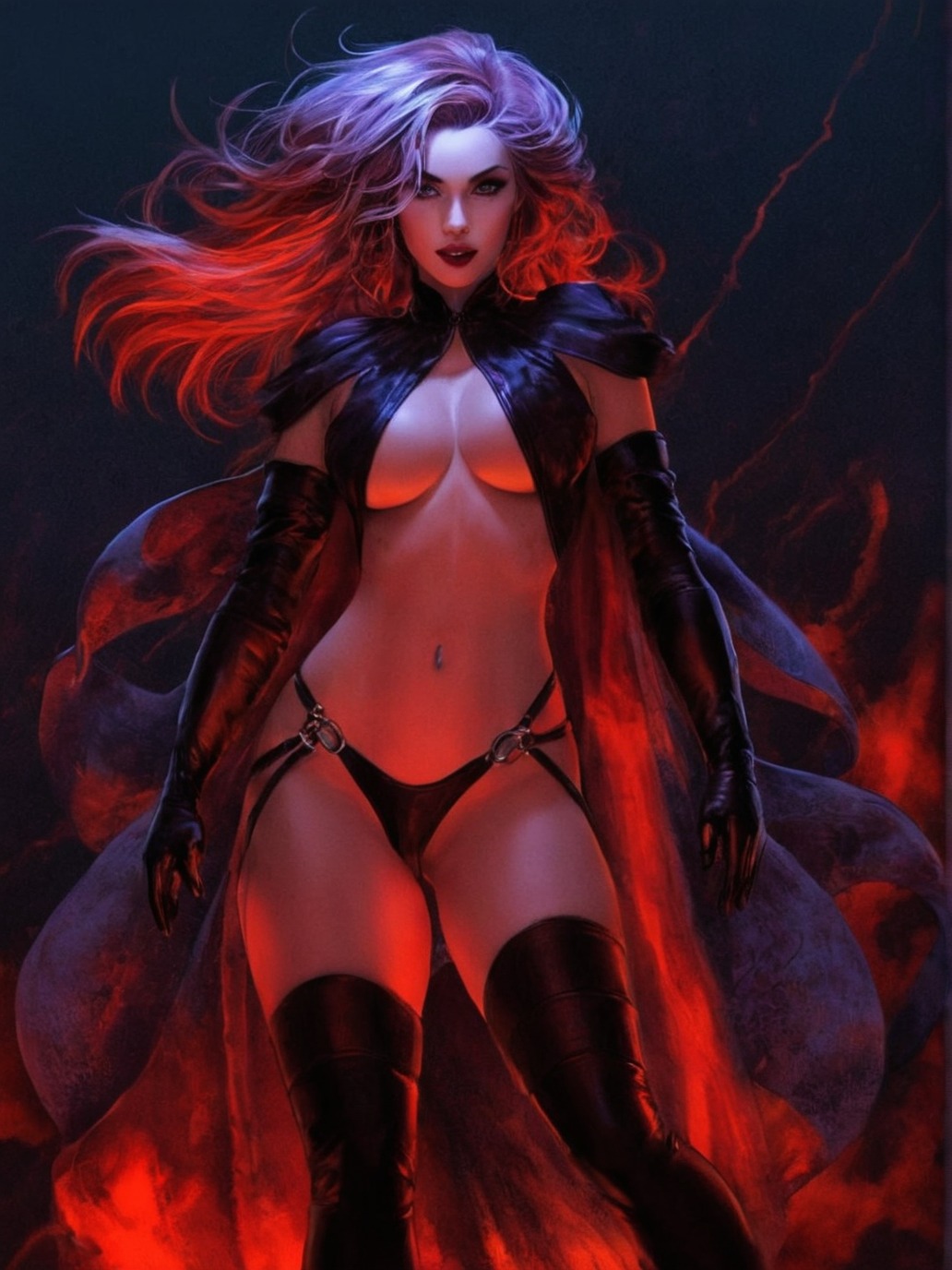 goblin queen, madeline pryor, jean grey, x-men, art, purple, sexy, horror, aesthetic