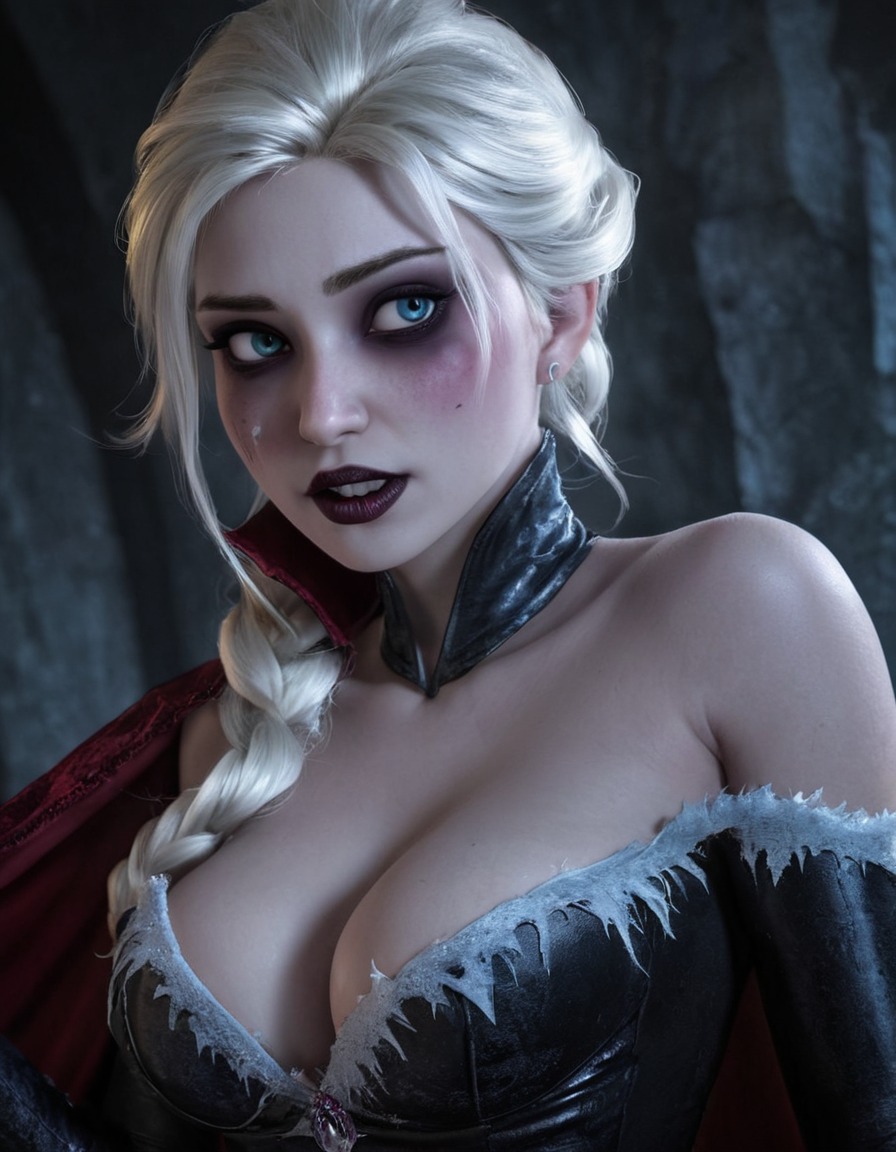 vampire, elsa (frozen), animation, fantasy, horror