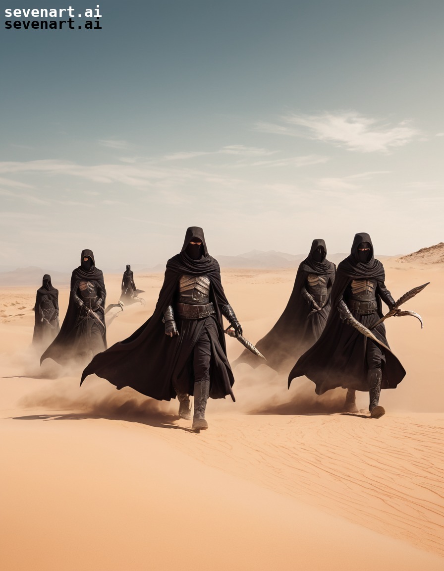 fremen, warriors, sandworms, desert, sci-fi, dune