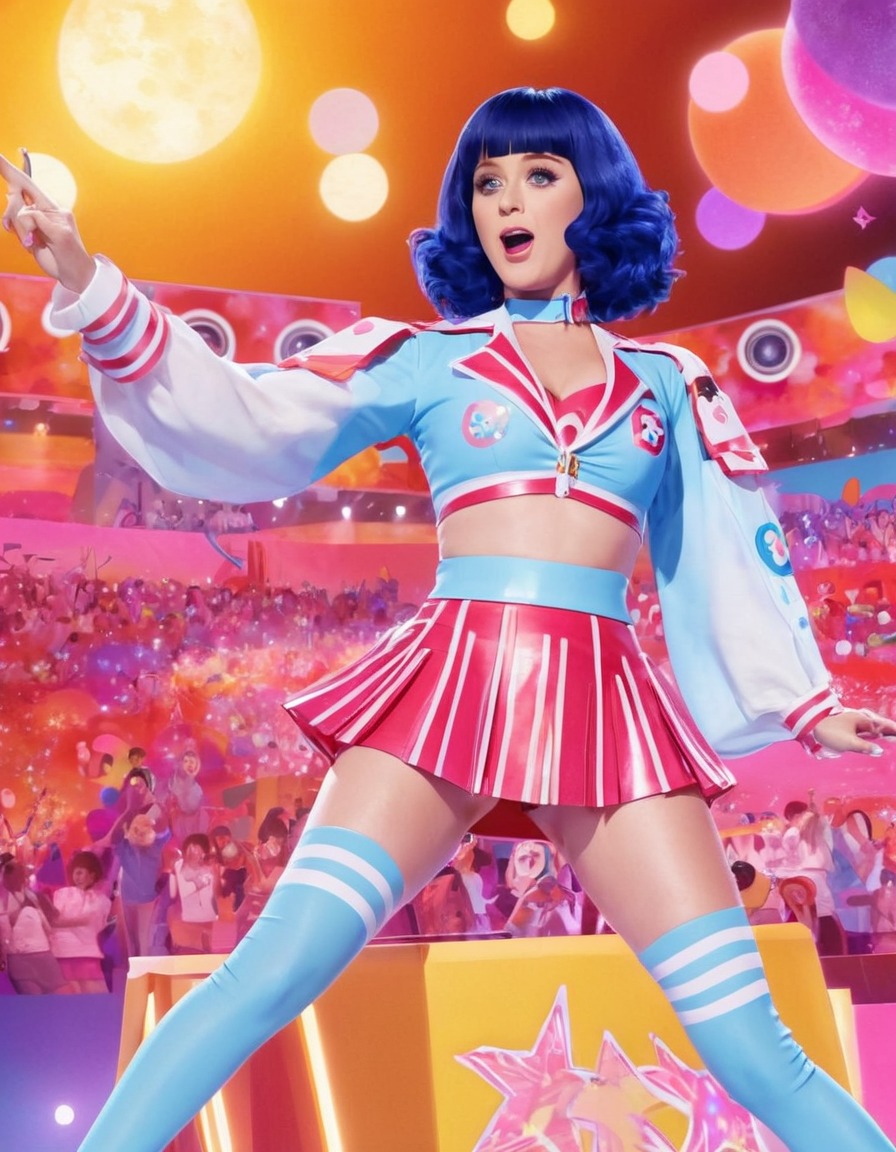 katy perry, performance, anime, concert, stage, music