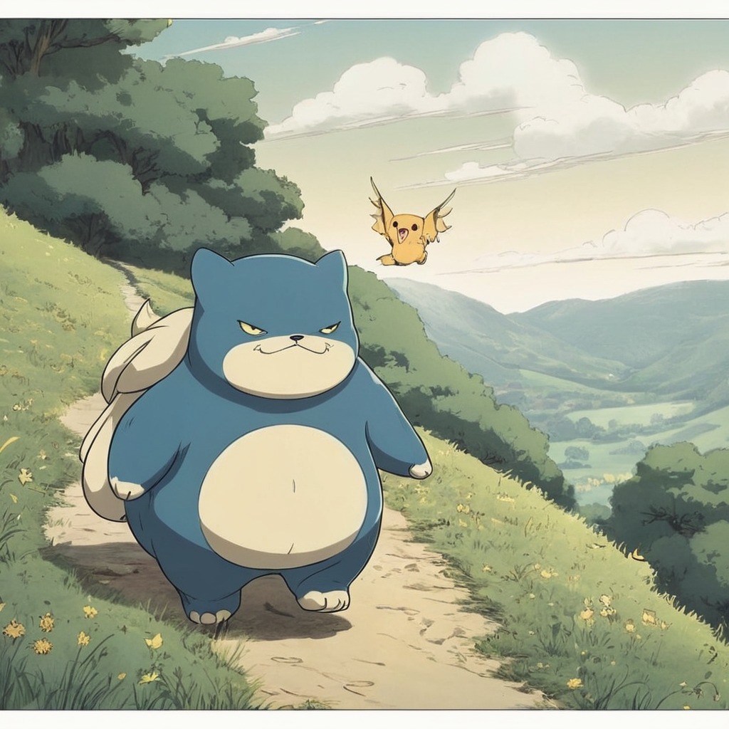 videogamefanart, pokemon, dreamup, digitalart, fanart, cartoon, nintendo, anime, pikachu, digitalpainting, forest, dailydeviation, snorlax, dailychallenge, dailychallenges