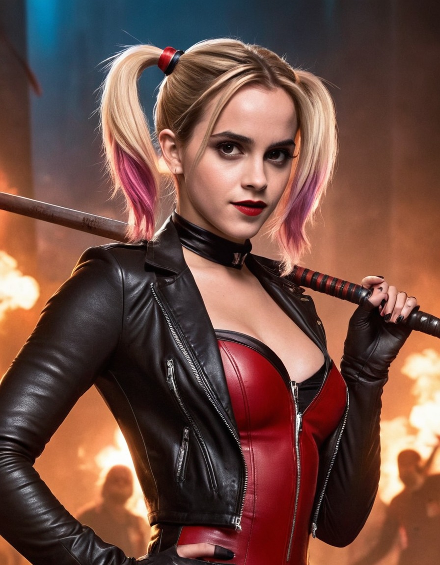 emma watson, harley quinn, actress, character portrayal, dc comics, action scene