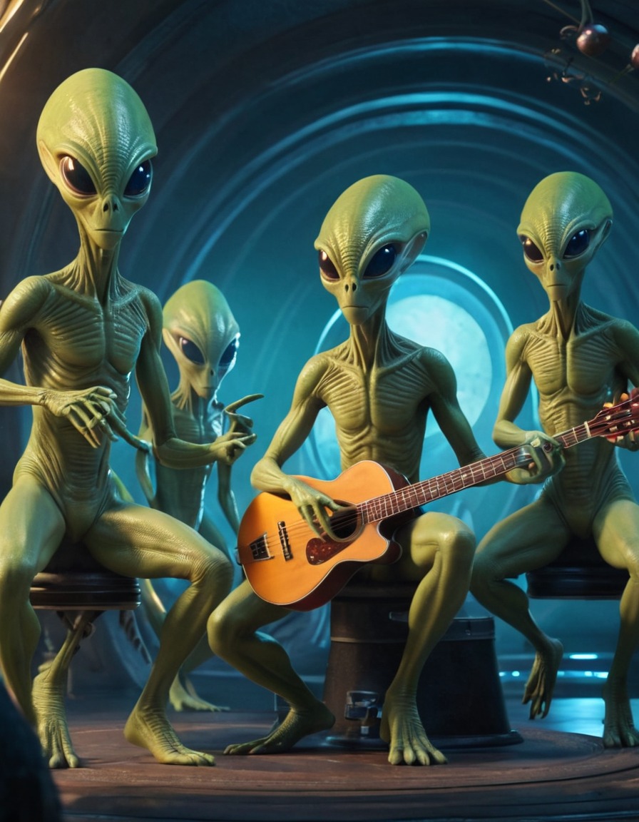 alien, musicians, extraterrestrial, symphony, performance, aliens