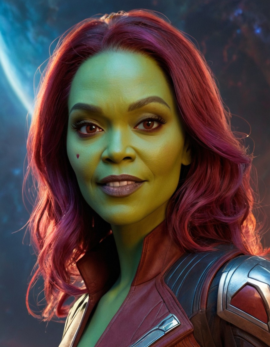 fun, gamora (guardians of the galaxy), caricature, comedy, marvel, guardians of the galaxy, character