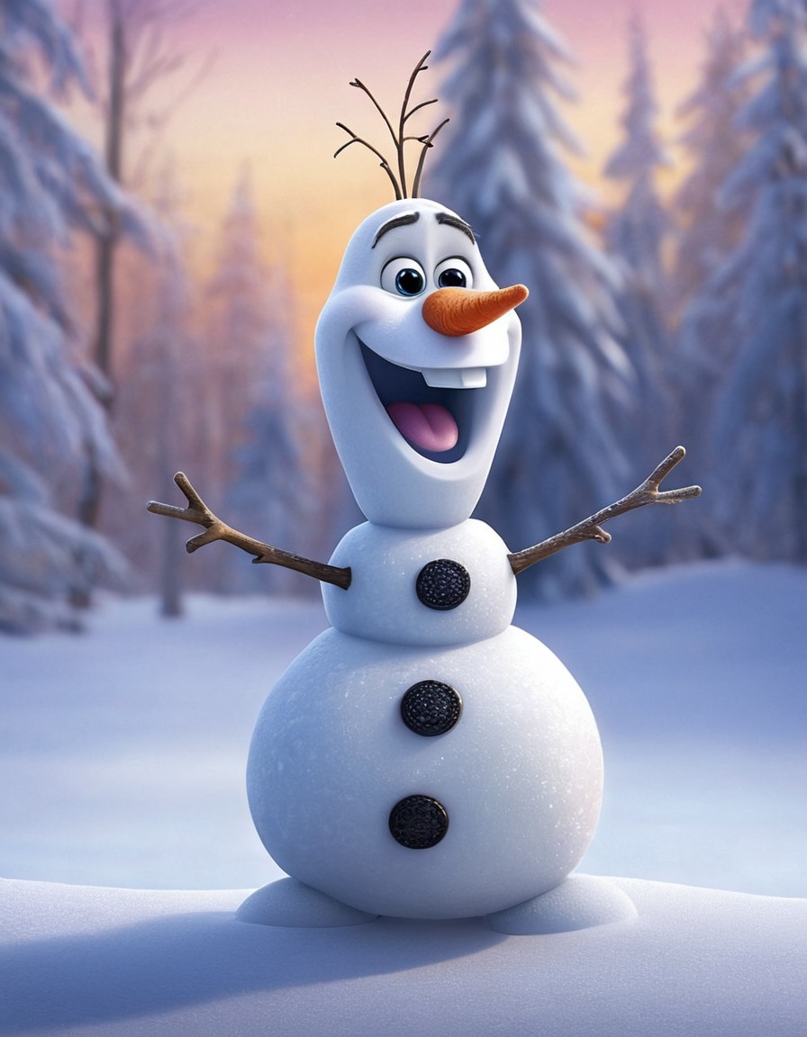 frozen, olaf, snowman, singing, dancing, winter wonderland, movies