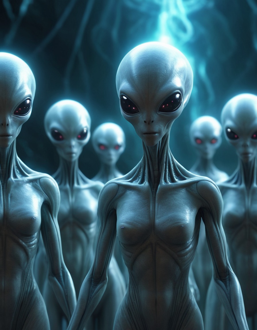 aliens, communication, light patterns, ethereal, extraterrestrial