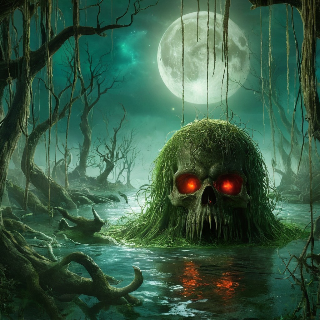 fantasyart, myth, mythicalcreature, swamp, swampthing