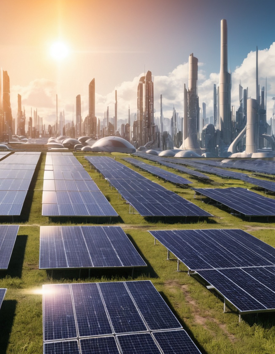 solar energy, renewable energy, futuristic city, sustainable living, technology