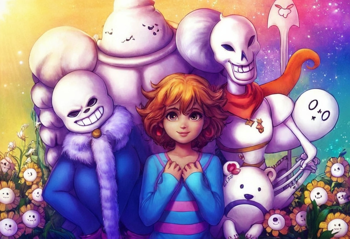 undertale, character, dog, fanart, fantasy, flowey, frisk, ghost, heart, papyrus, sans, papyrus_undertale, greaterdog