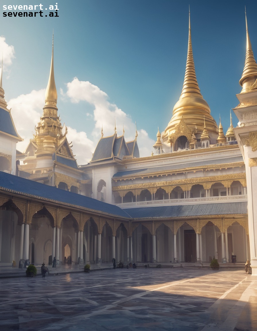 architecture, palace, grand, spires, courtyard