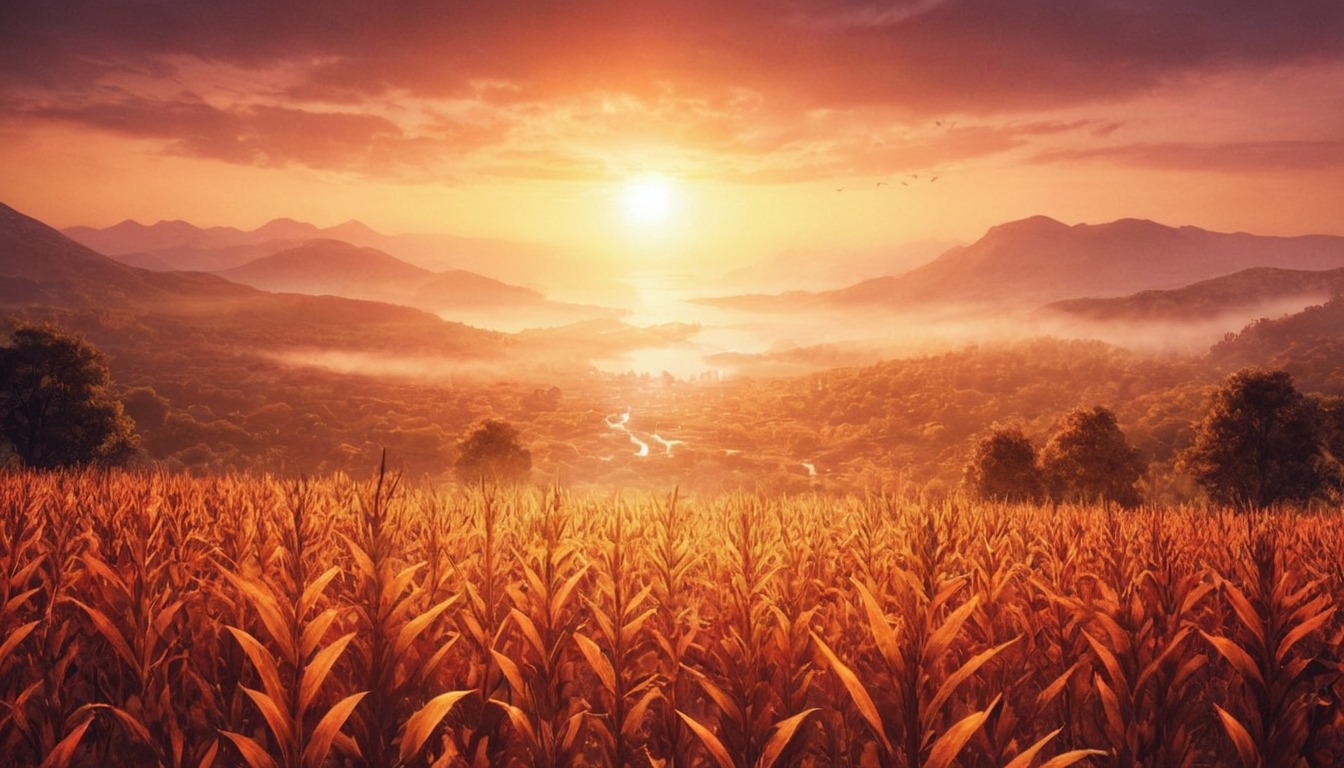 field, gorgeous, nature, sunset, wheat