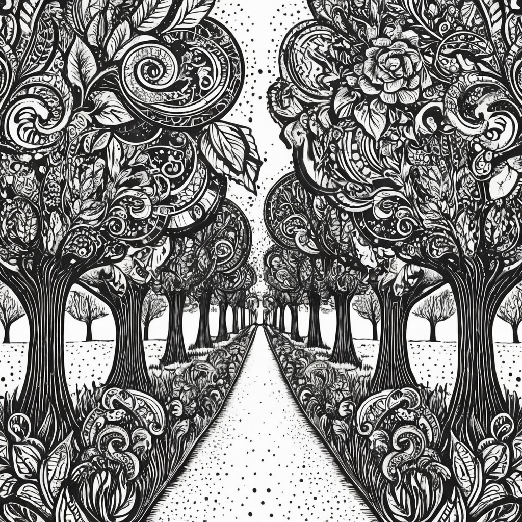 digitalart, ink, fantasyart, pattern, wallpaper, doodleday