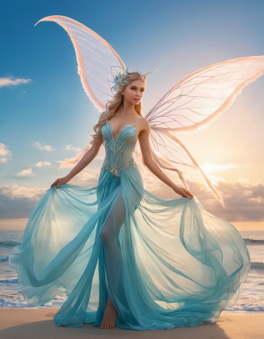 sylph, wind spirit, beautiful woman, graceful, elegant, gentle breeze, captivating