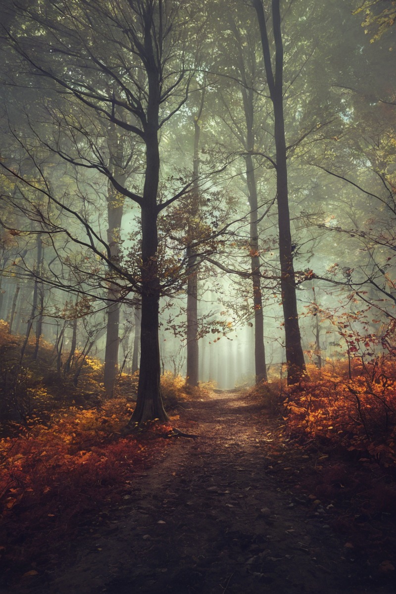 atmosphere, autumn, colours, painterly, path, trees, forestfantasy