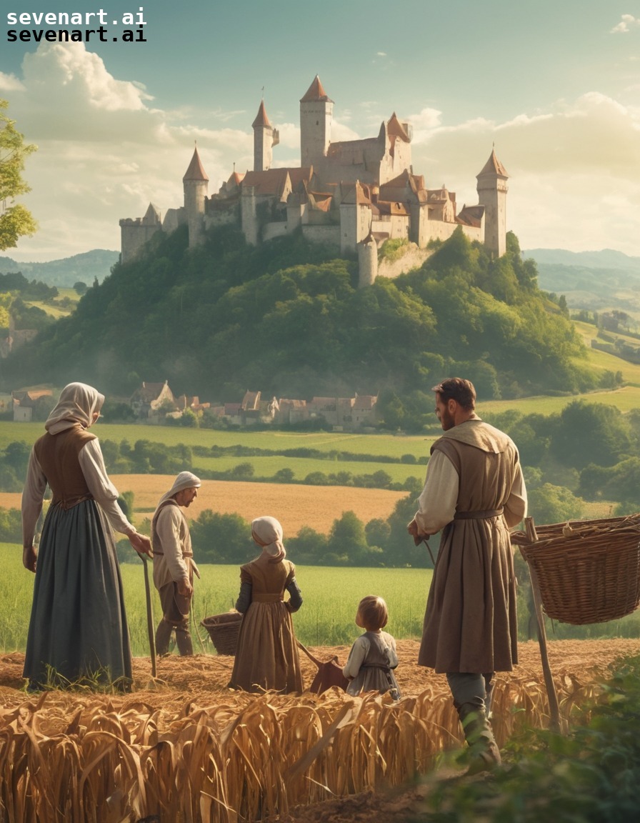 medieval, peasants, castle, farming, feudalism, middle ages