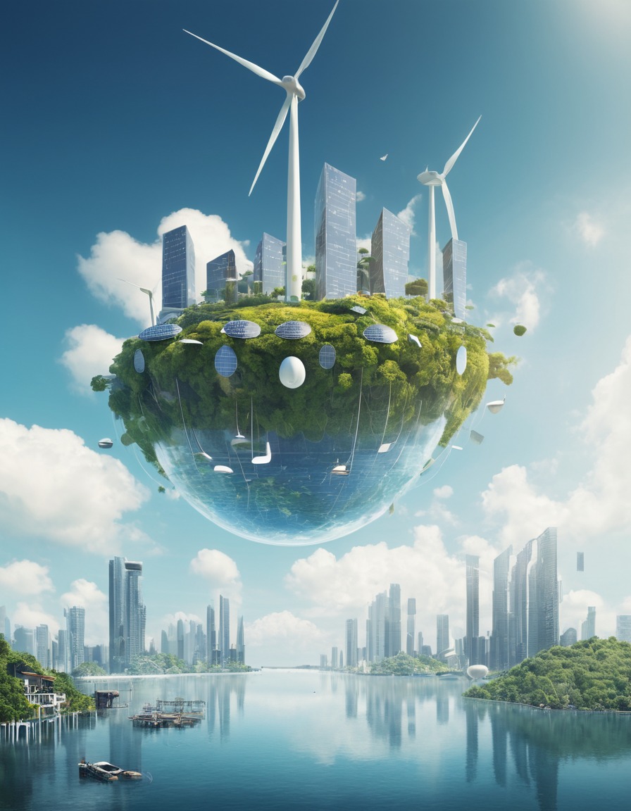 sustainable, eco-city, renewable energy, wind power, solar power, future