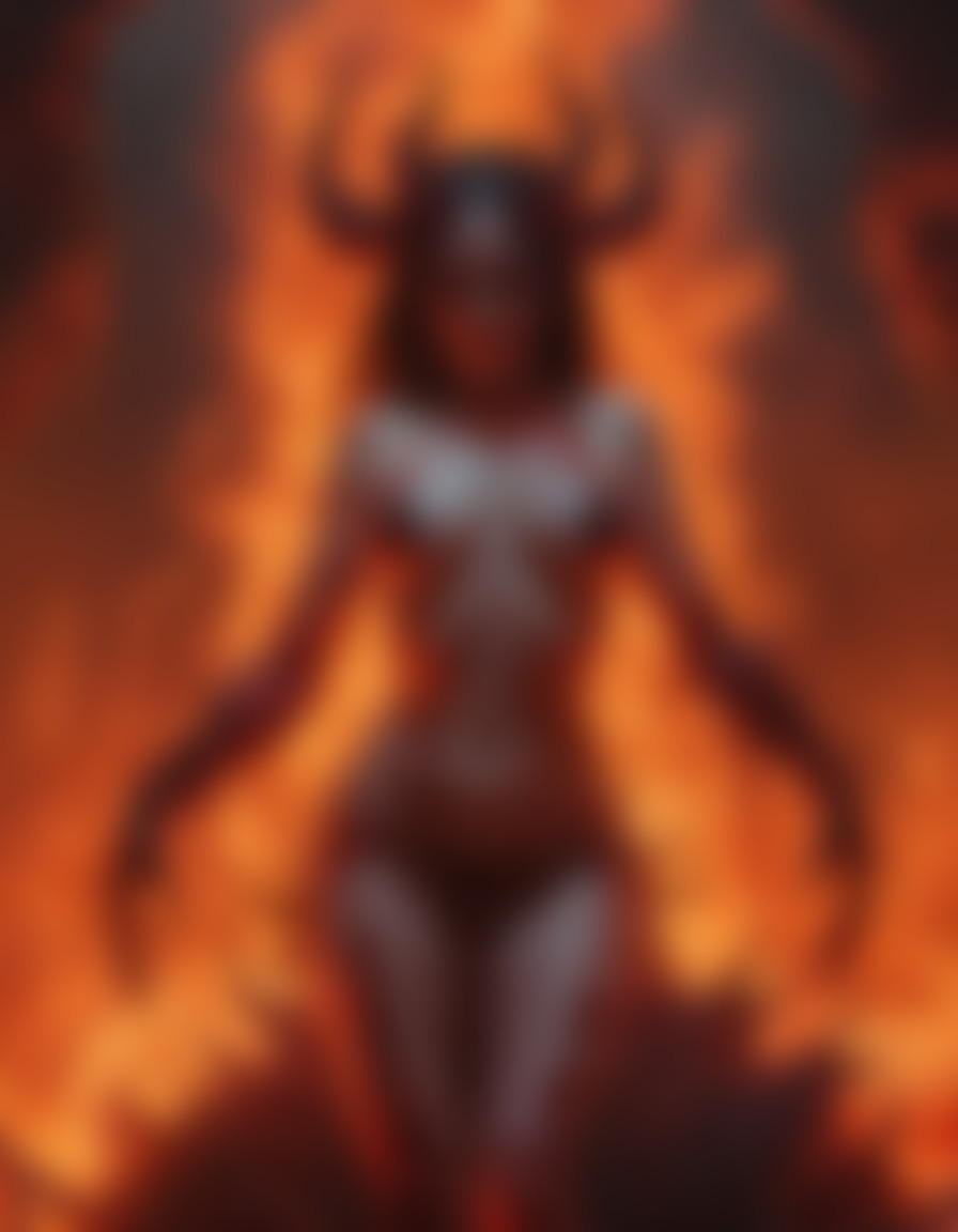 demonesse, flames, chaos, destruction, hell, demon, sexy, nsfw	