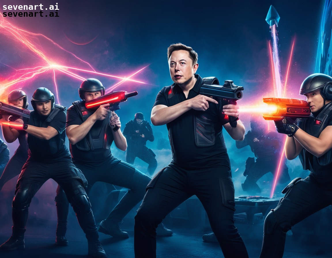 elon musk, laser tag, spacex, engineers, team outing, elonmusk, musk