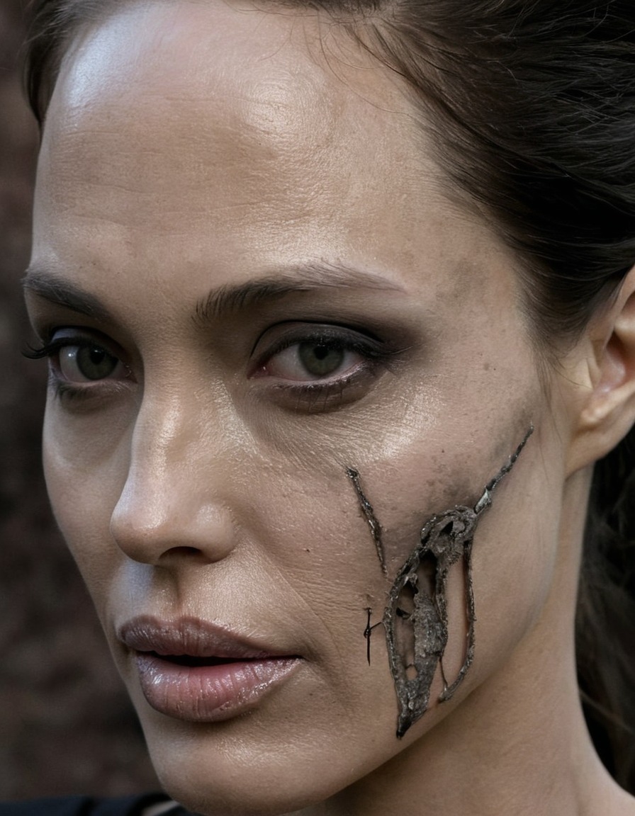 angelina jolie, decay, elegance, beauty, horror, zombie, celebrities