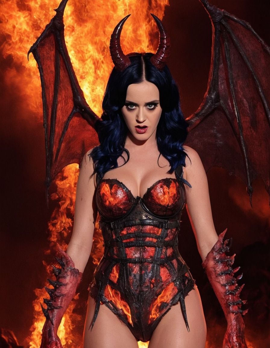 katy perry, hell, demon, supernatural, celebrity, pop music, fantasy