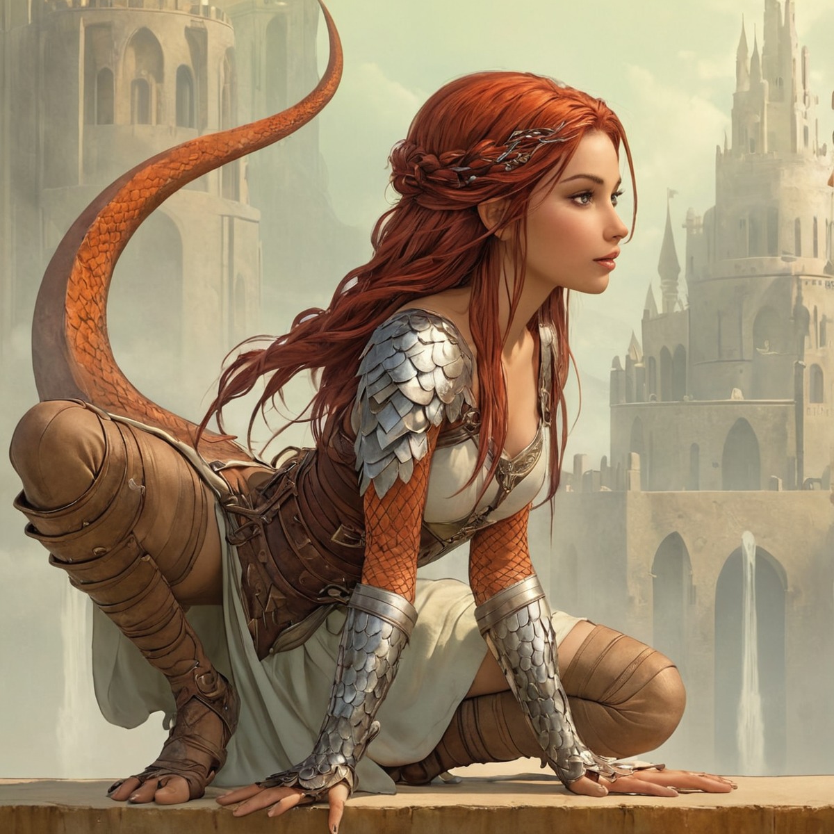 characterdesign, fantasyart, fantasycharacter, portrait, dragon, anime, cartoon, city, cleric, comic, dragongirl, fantasy, female, fighter, girl, illustration, lizardfolk, lizardgirl, monstergirl, mythicalcreature, redhairedgirl, simple, sketch, sweet, young, reptilecharacter, drawingdigital, lizardreptile, reptilegirl, armoredgirl