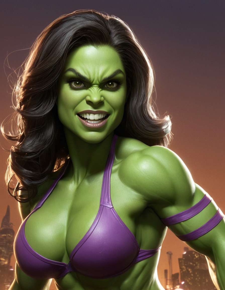 funny, caricature, she-hulk, comedy