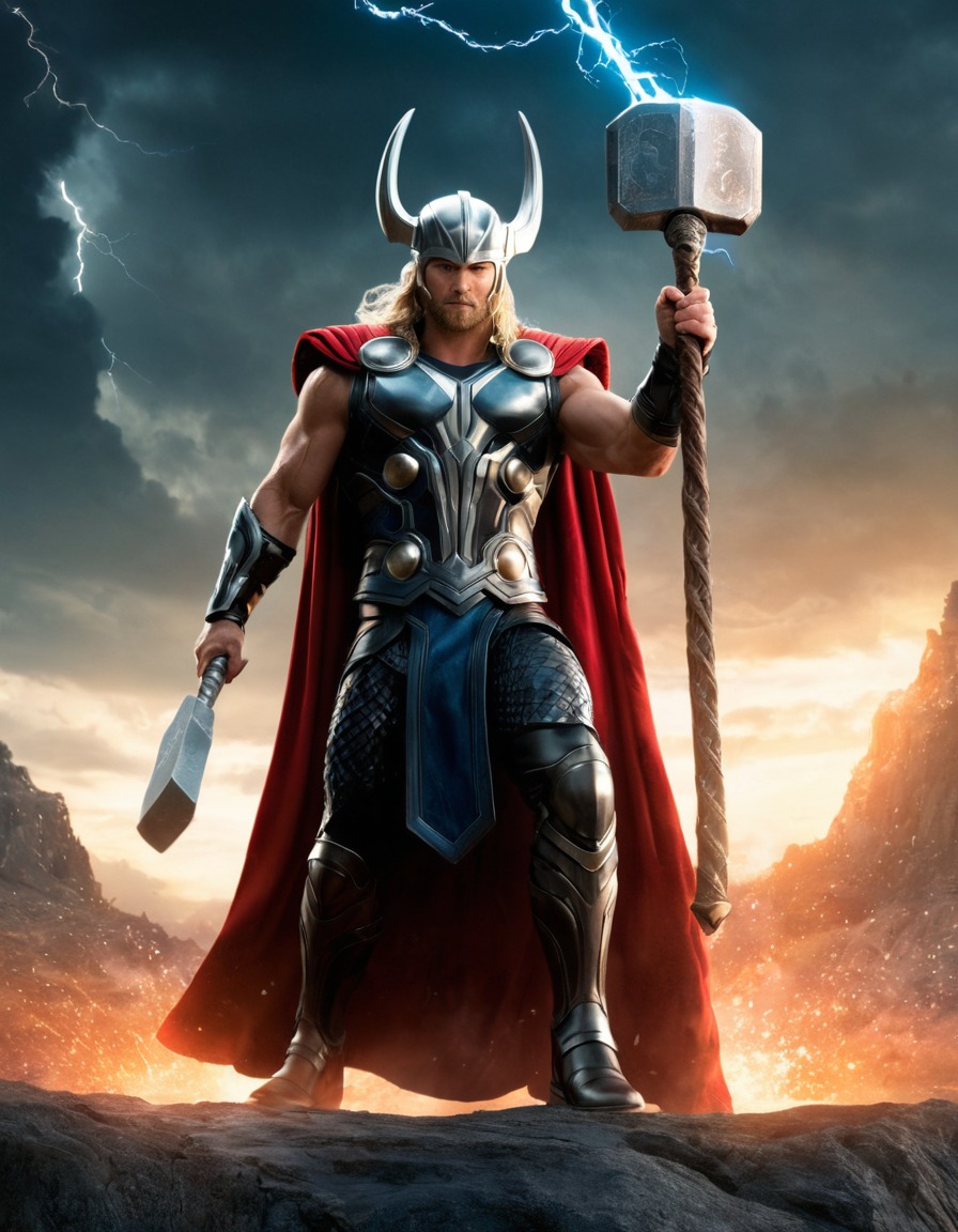 thor, epic, god, scene, mythology, norse mythology