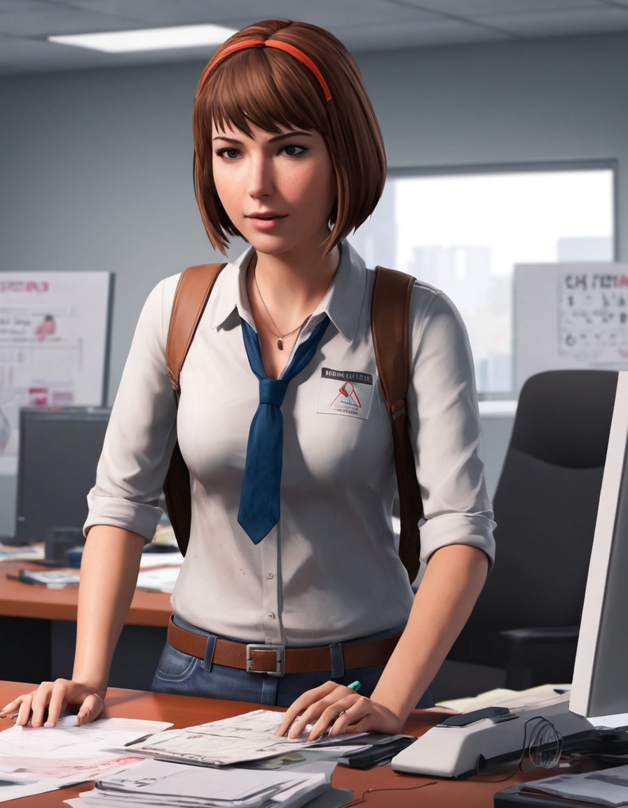 video game, life is strange, max caulfield, time travel, office, games, girls from games