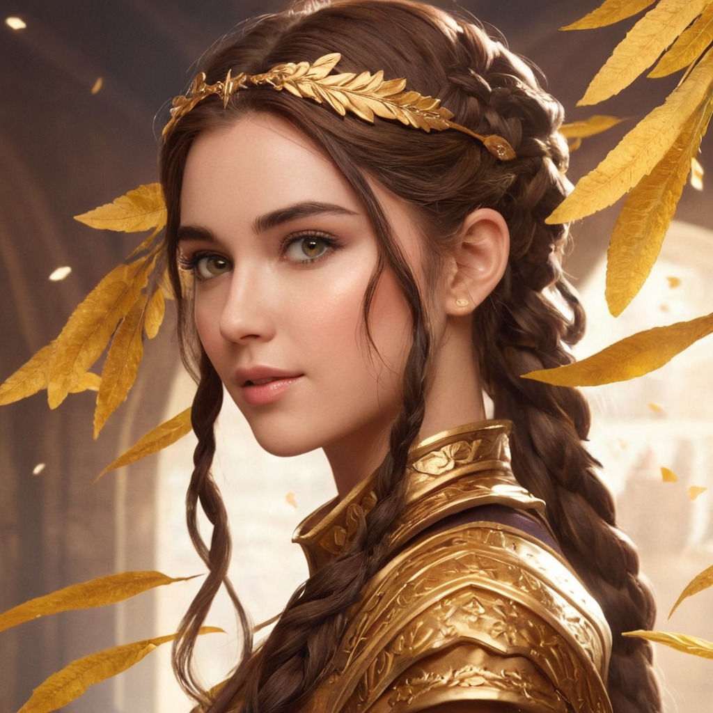 digitalart, characterdesign, portrait, warrior, dreamup, goldleaf, ai_art