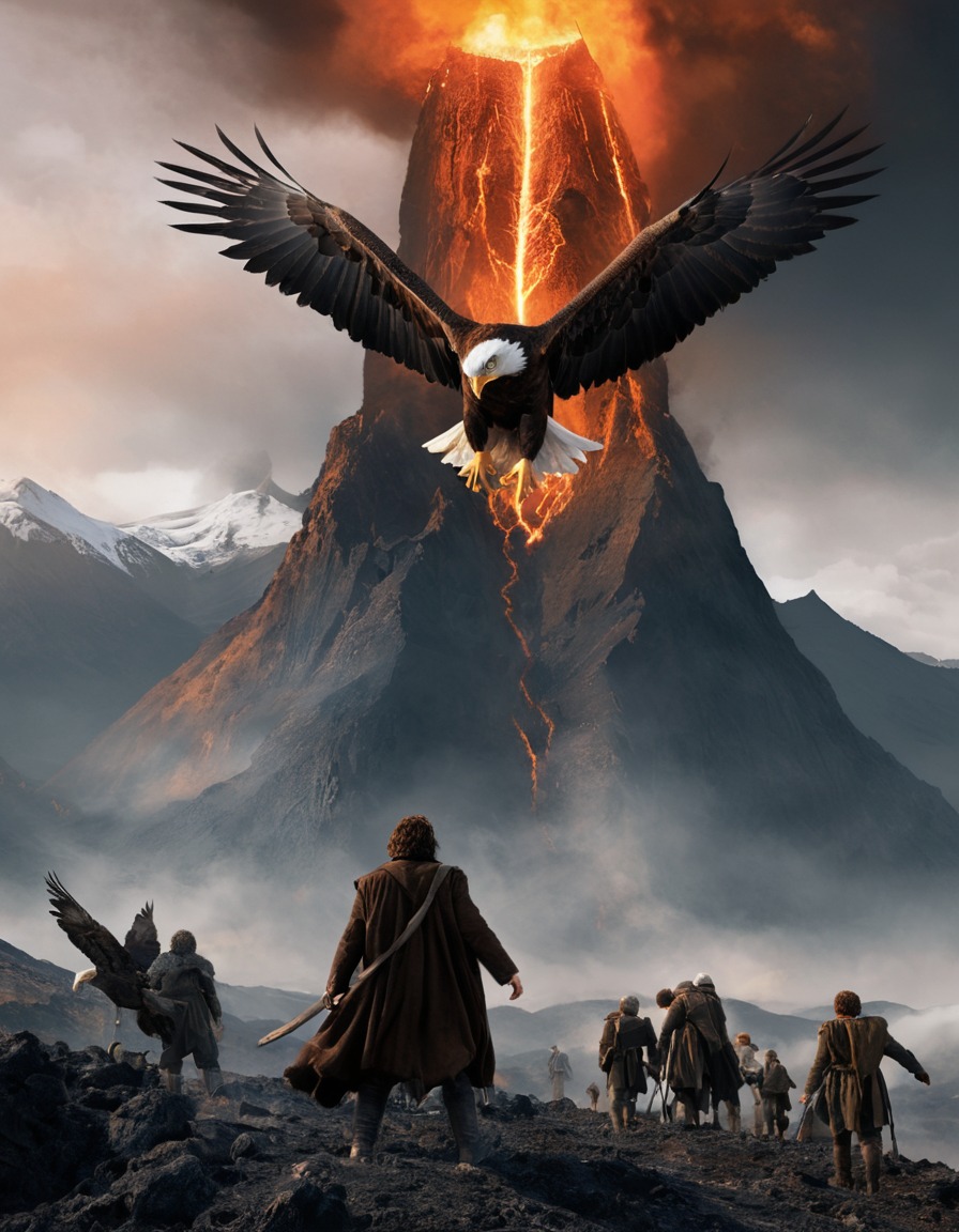 fantasy, rescue, eagles, mount doom, awe-inspiring, john tolkien, tolkien