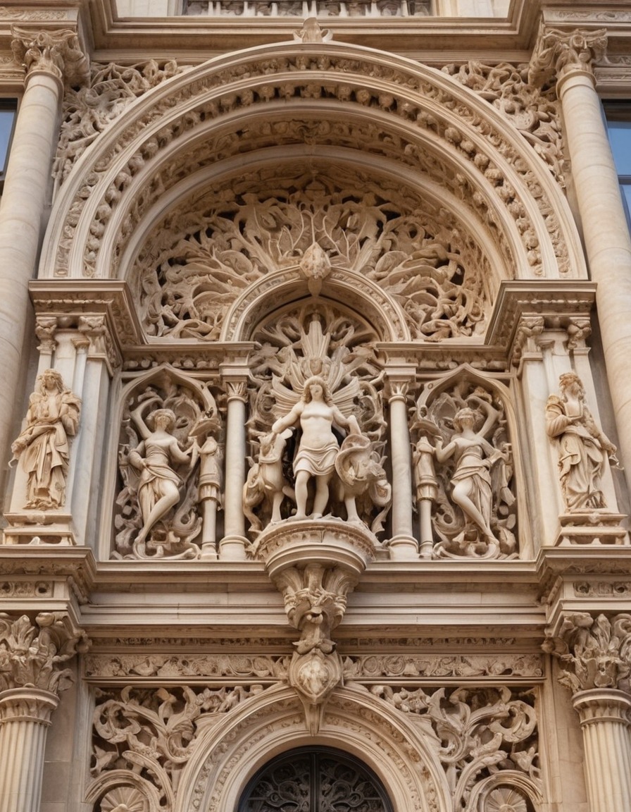 architecture, renaissance, building, carvings, detailed, ornate