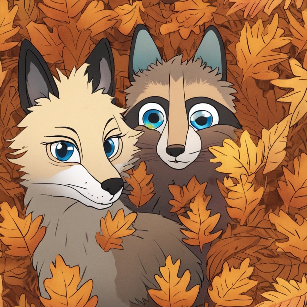 fox, dreamup, digitalart, fluffy, forest, canine, fanart, originalcharacter, animalart, furryfall, ai_art