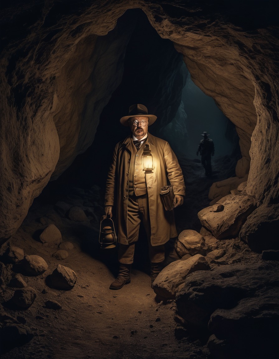 theodore roosevelt, cave exploration, lantern, adventure