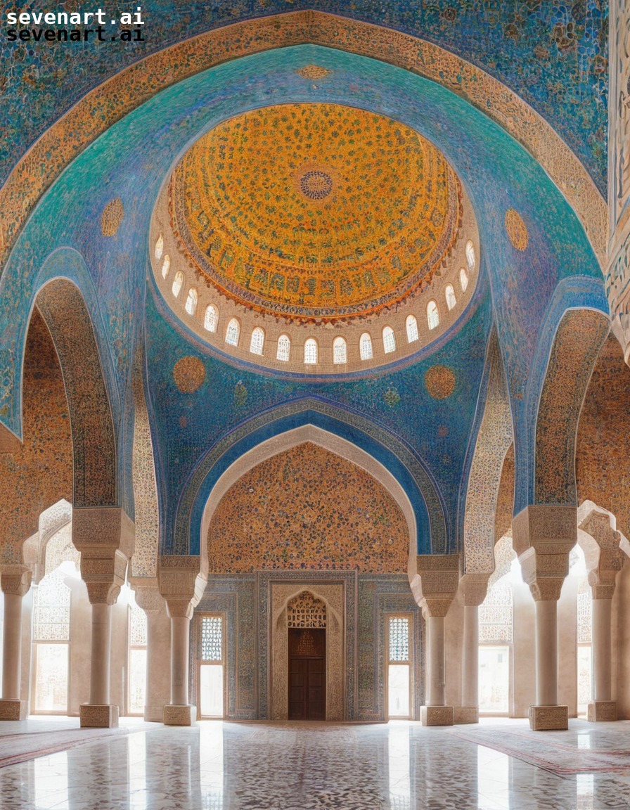 mosaic, colorful, mosque, art, decoration