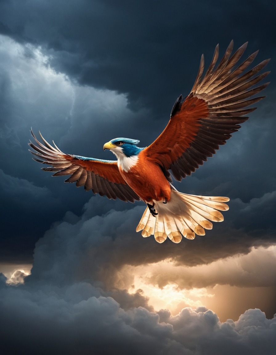 thunderbird, storm, sky, majestic