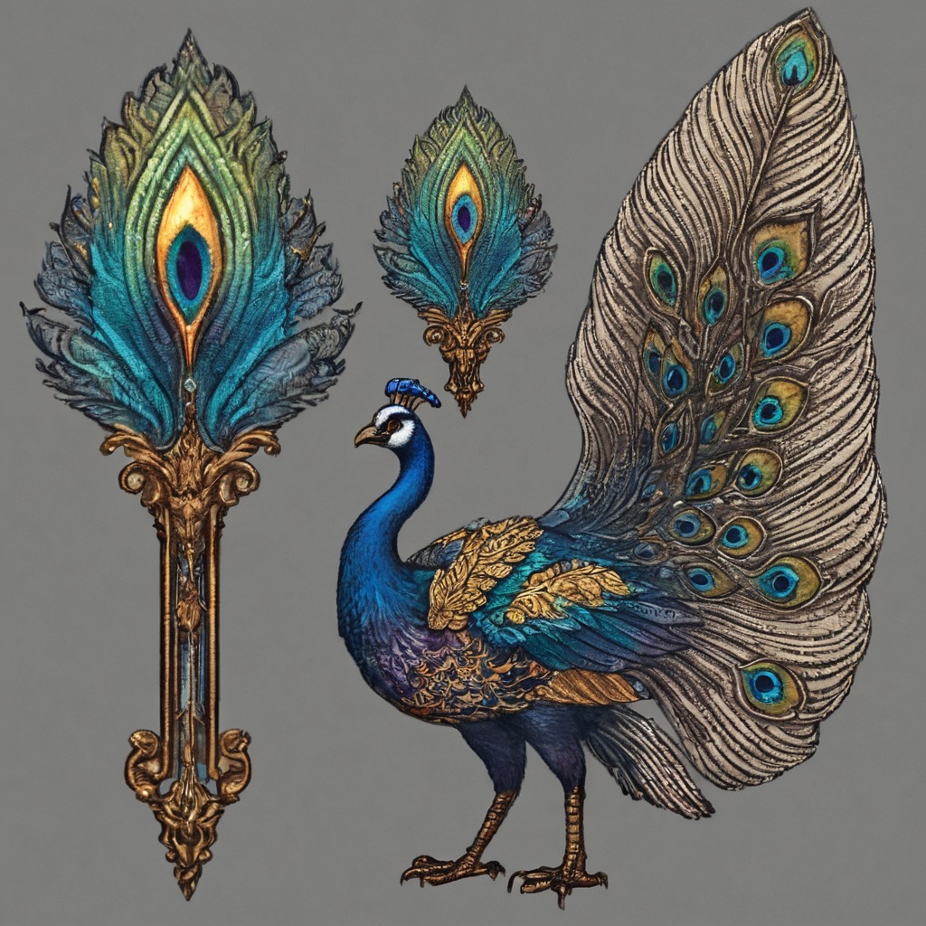 adoptable, dreamup, feathers, peacock, ai_art