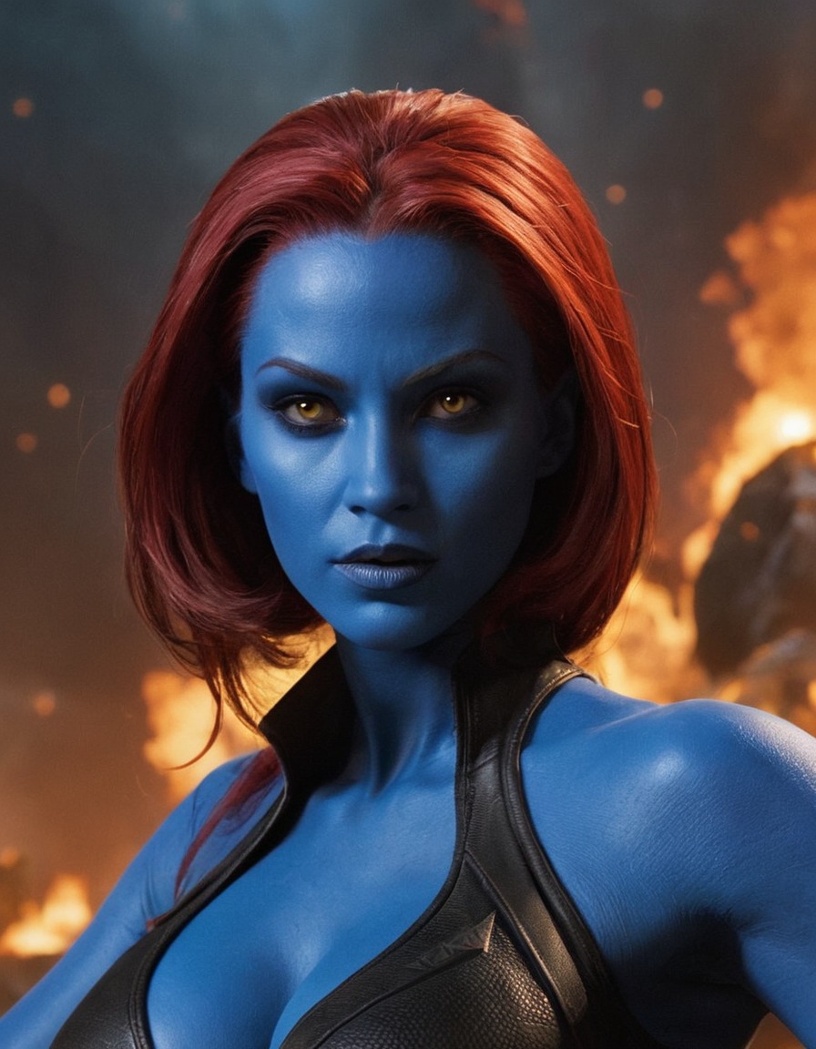 superhero, mystique, defeated villain, x-men, marvel, comics