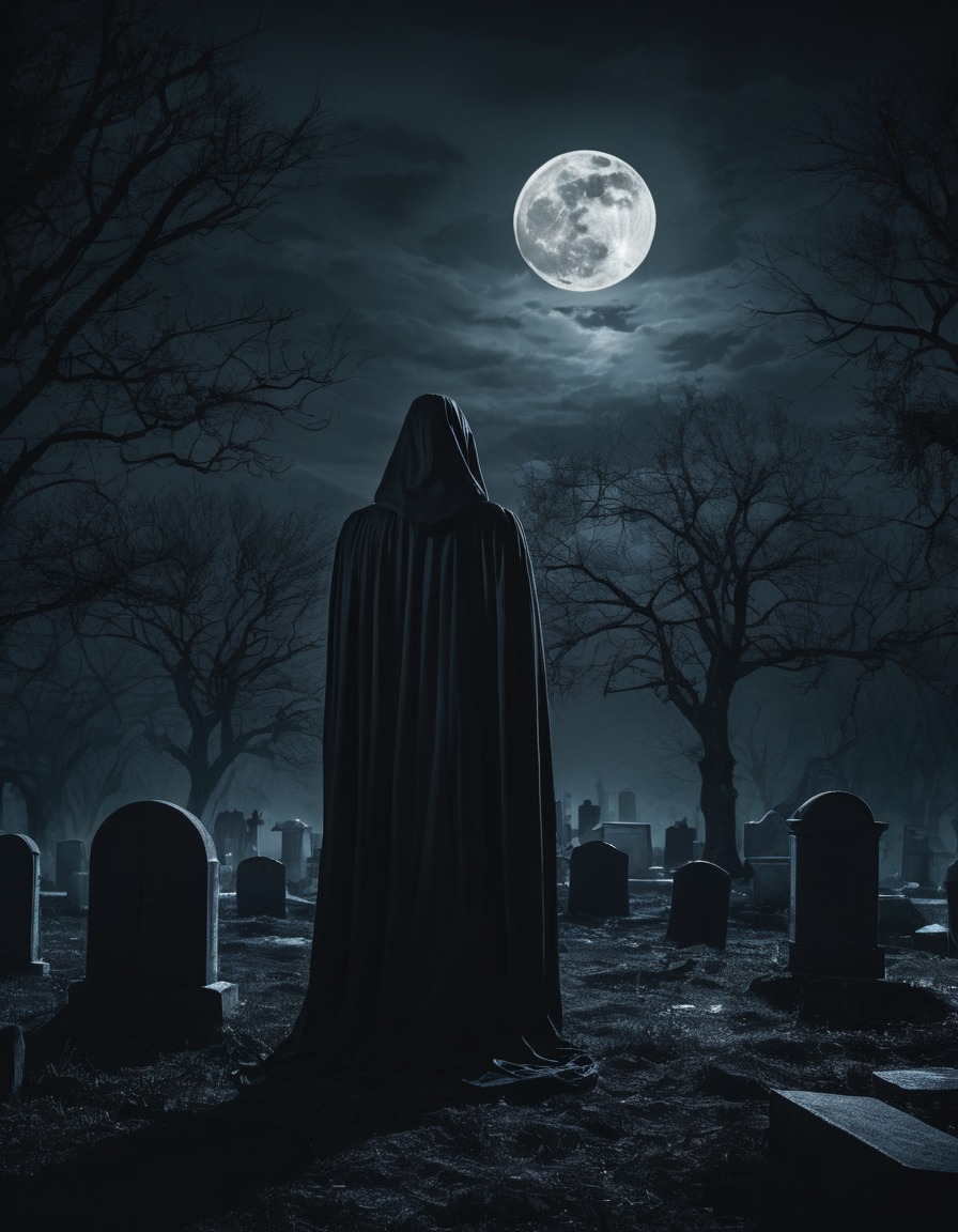 graveyard, moonlit night, solitude, mystery, gothic, underground, dark