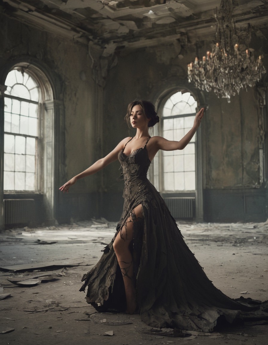 seductive, elegant, abandoned, dancing, mysterious, woman