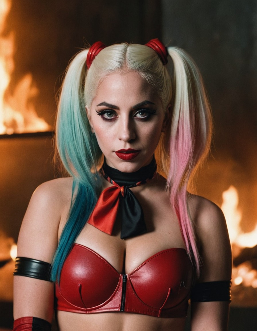 harley quinn, lady gaga, cosplay, villain, fashion, celebrity, dc comics